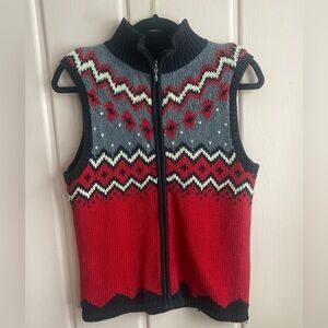 Coldwater Creek Vintage Black and Gray Knit Sweater Sz Small